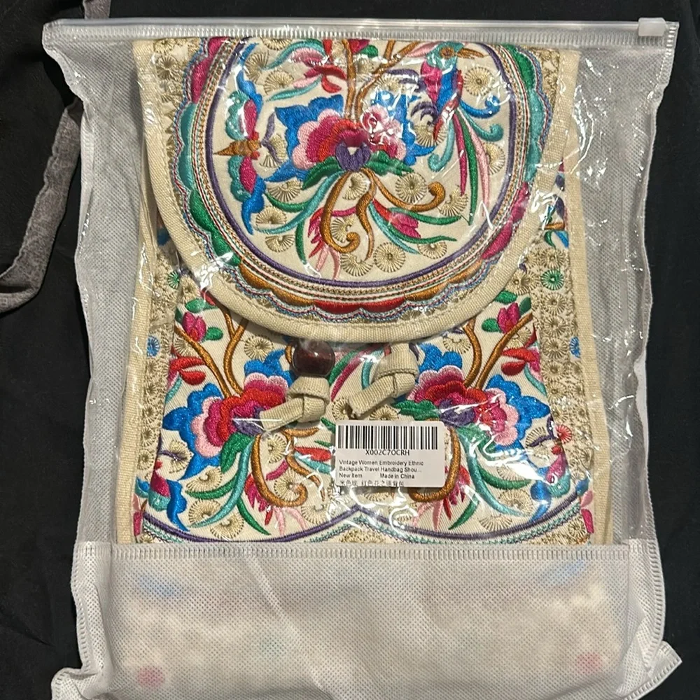 🥳HP🥳Goodhan Vintage Embroidered Backpack Purse - Picture 4 of 5